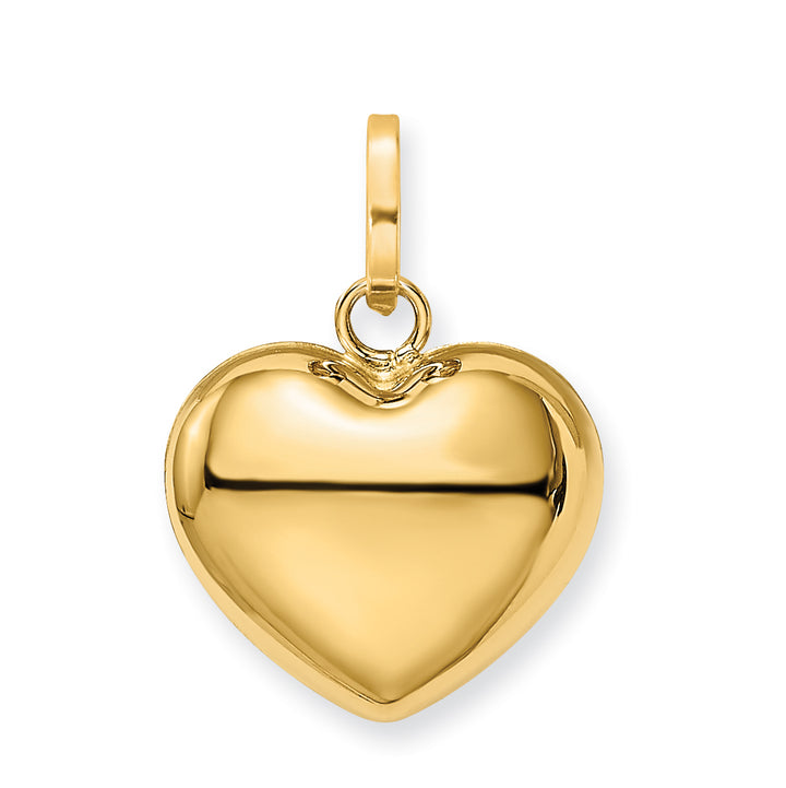 14K Polished 3-D Puffed Heart Pendant