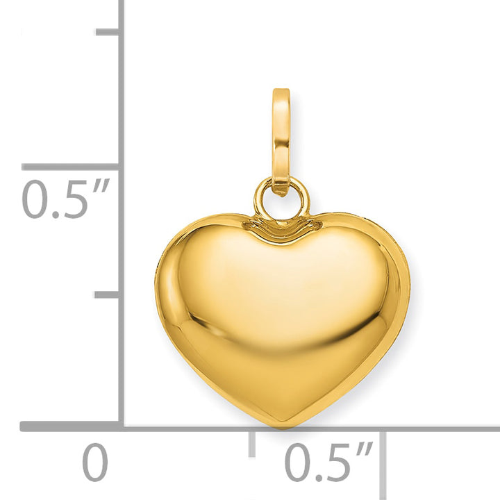 14K Polished 3-D Puffed Heart Pendant