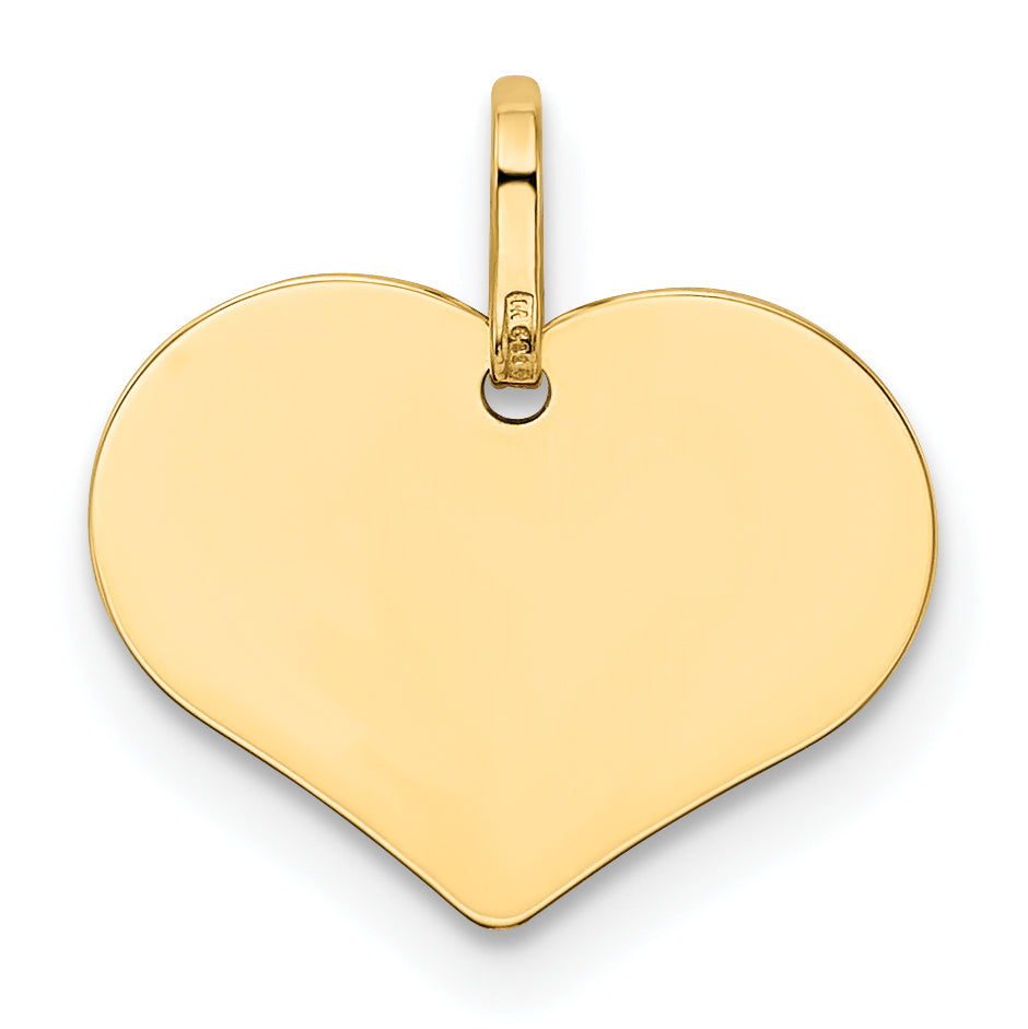 14K Polished Heart Shaped Disc Pendant