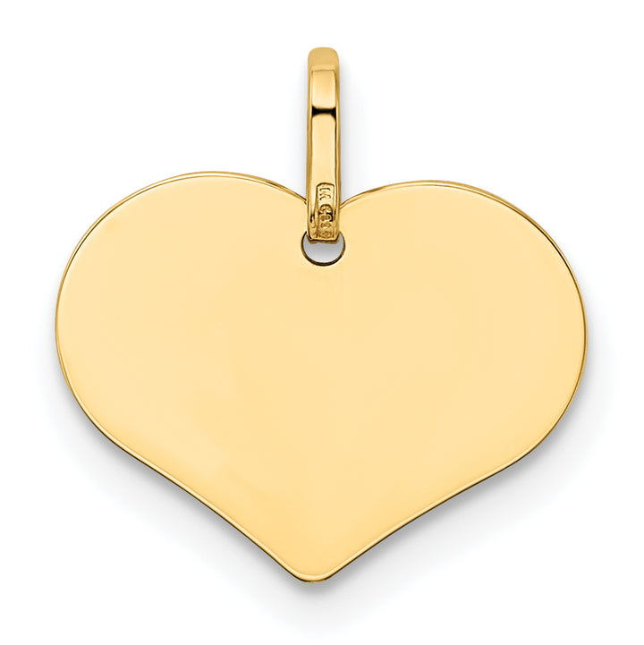 14K Polished Heart Shaped Disc Pendant
