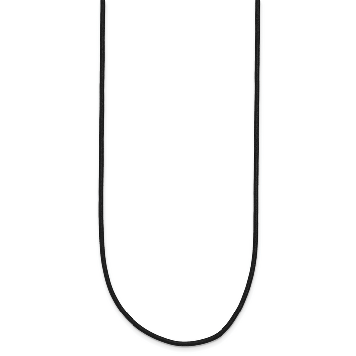 14k 1.5mm 16in Black Leather Cord Necklace