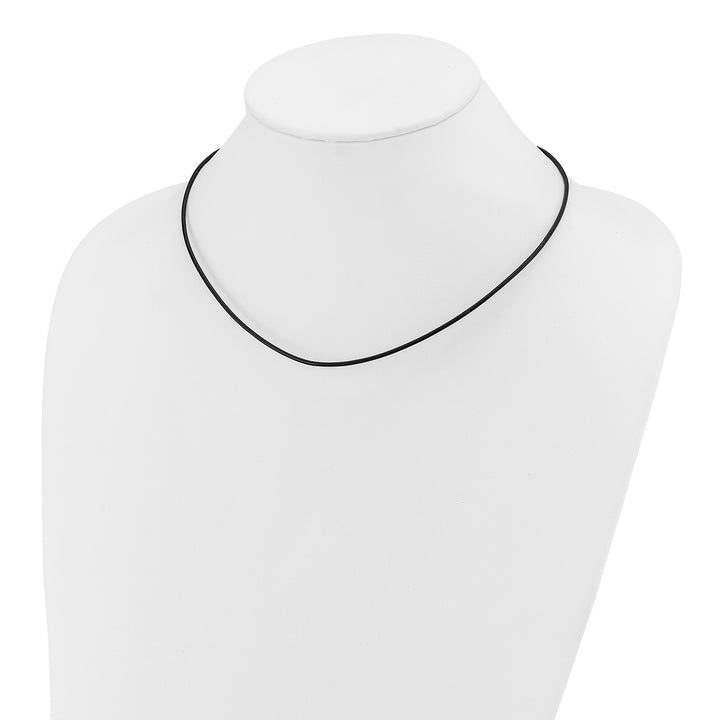 14k 1.5mm 20in Black Leather Cord Necklace