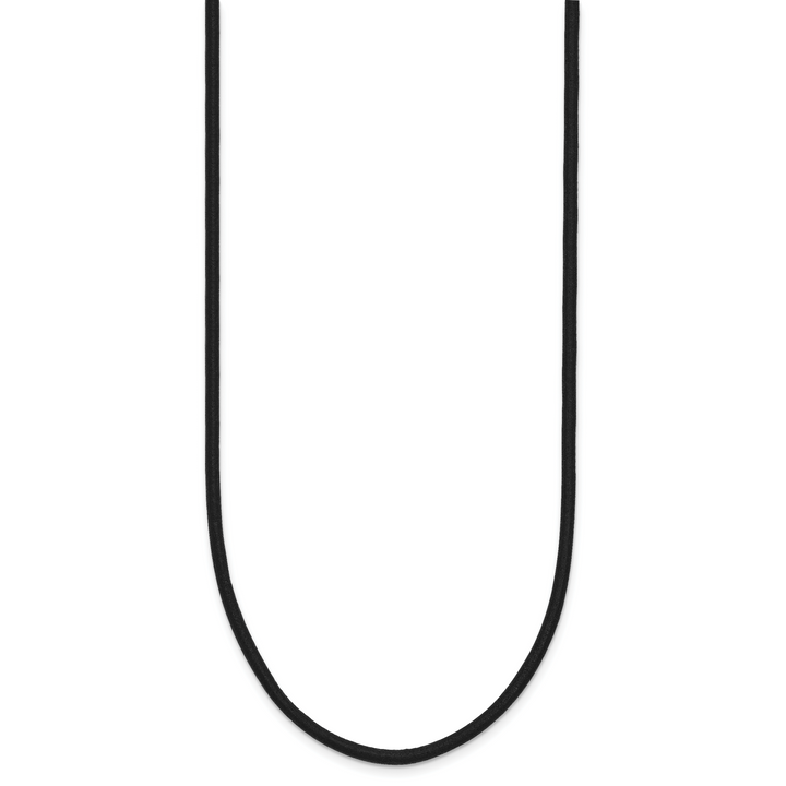 14k 2mm 20in Black Leather Cord Necklace