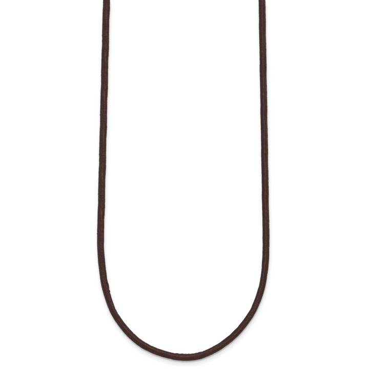 14k 2mm 16in Brown Leather Cord Necklace