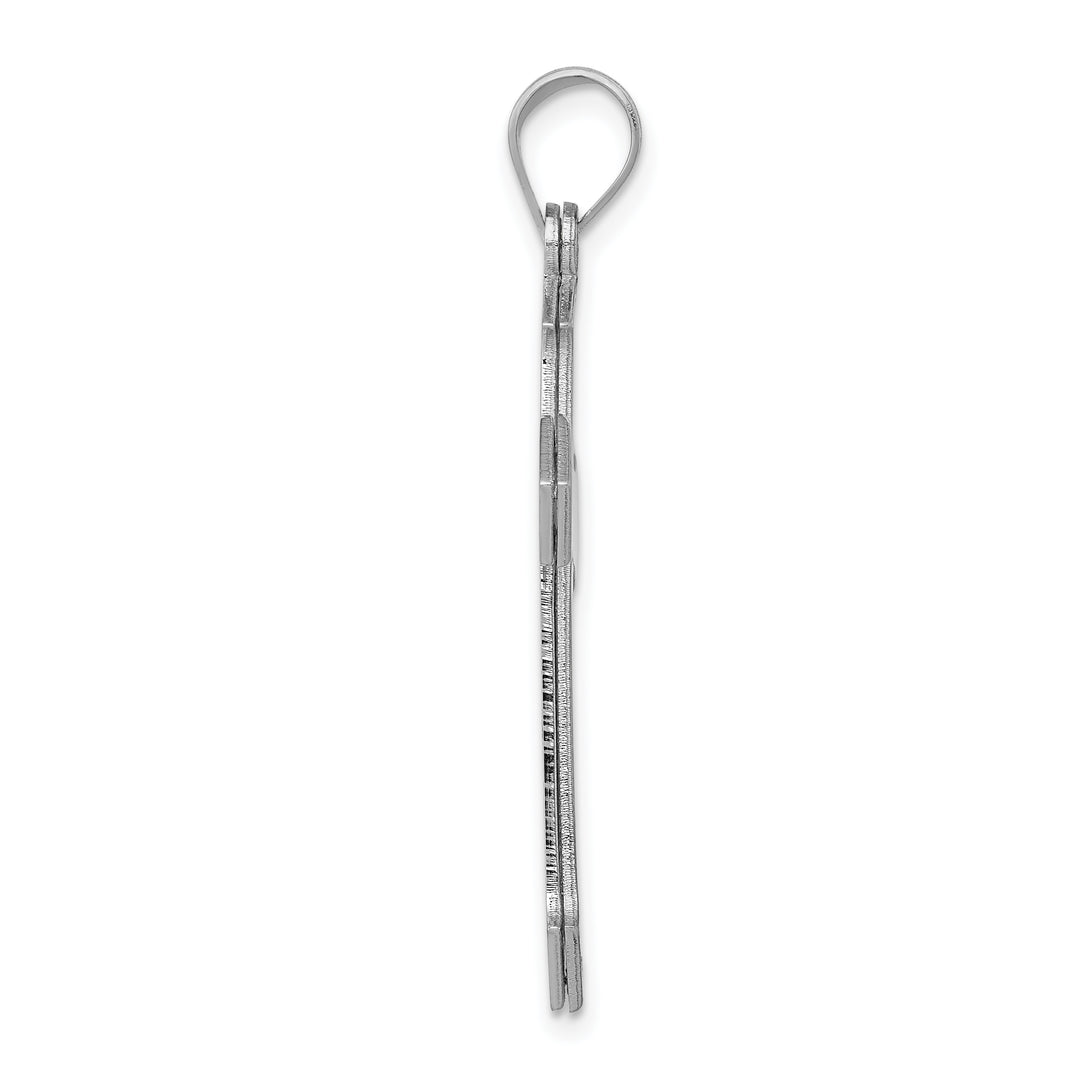 14k White Gold Passion Cross Pendant
