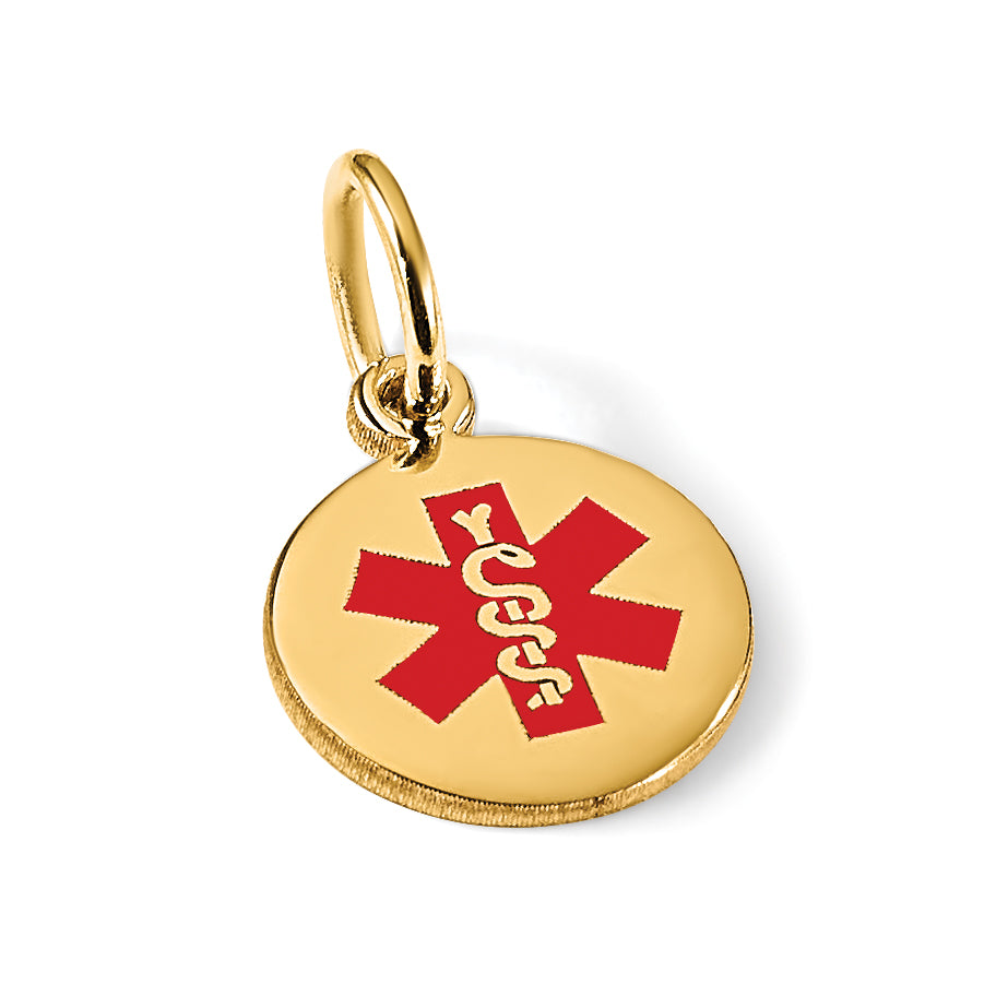 14k Red Enamel Medical Jewelry Pendant