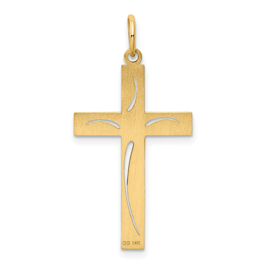 14K Laser Designed Cross Pendant