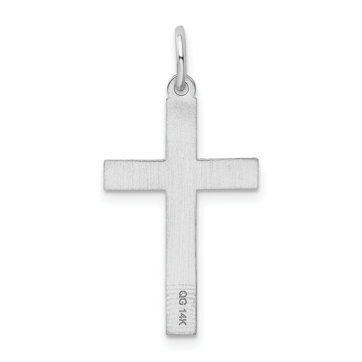 14K White Gold Laser Designed Cross Charm