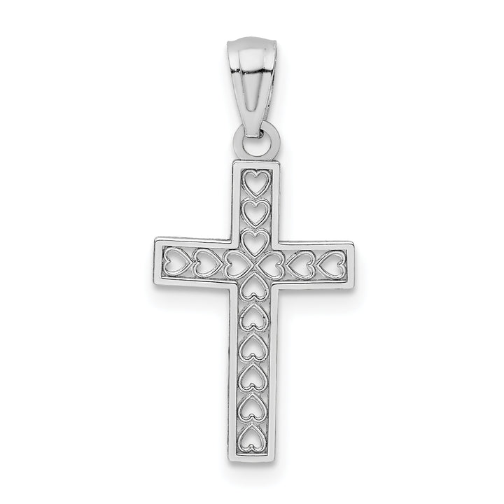 14k White Gold Cross Pendant