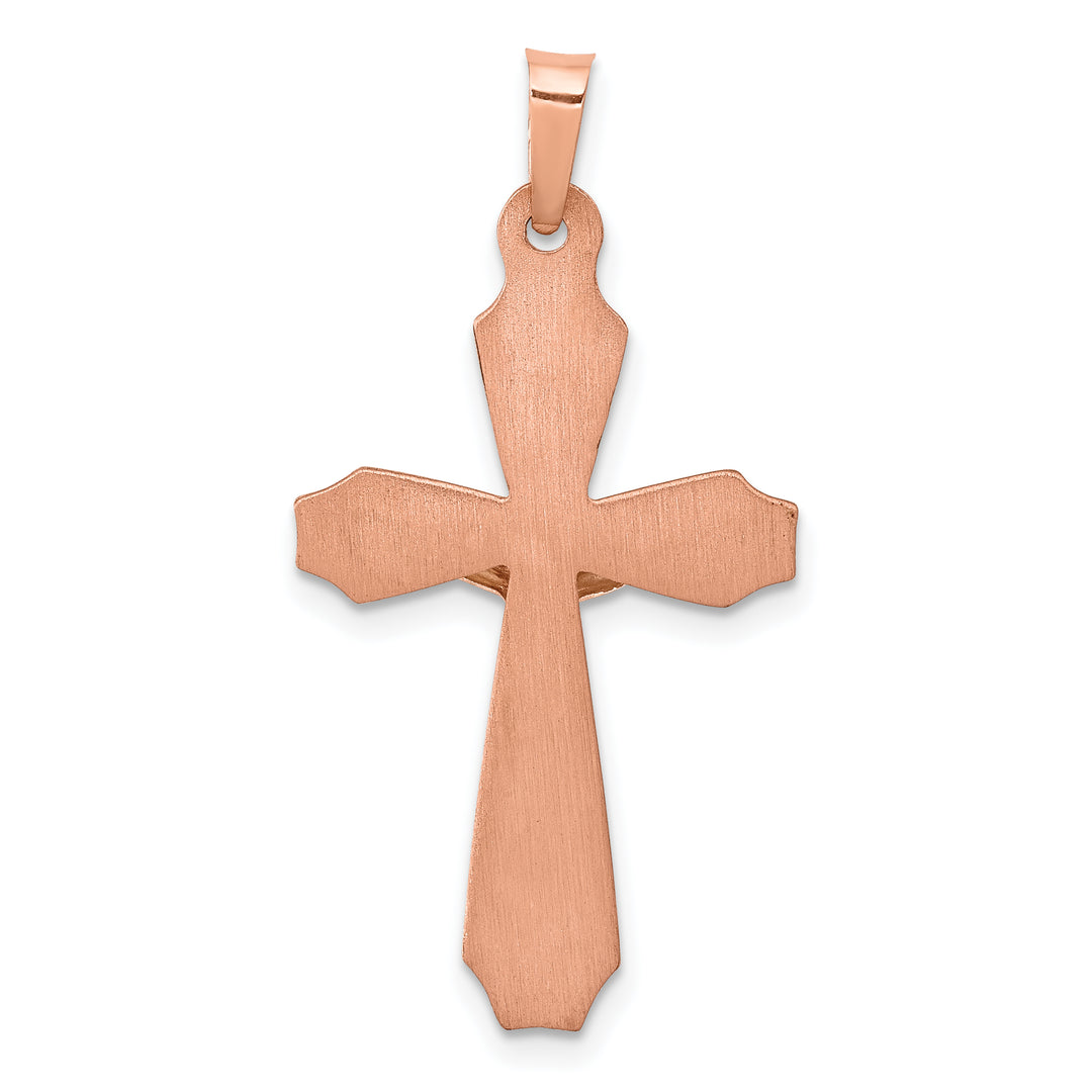 14k Two-tone Hollow Crucifix Pendant