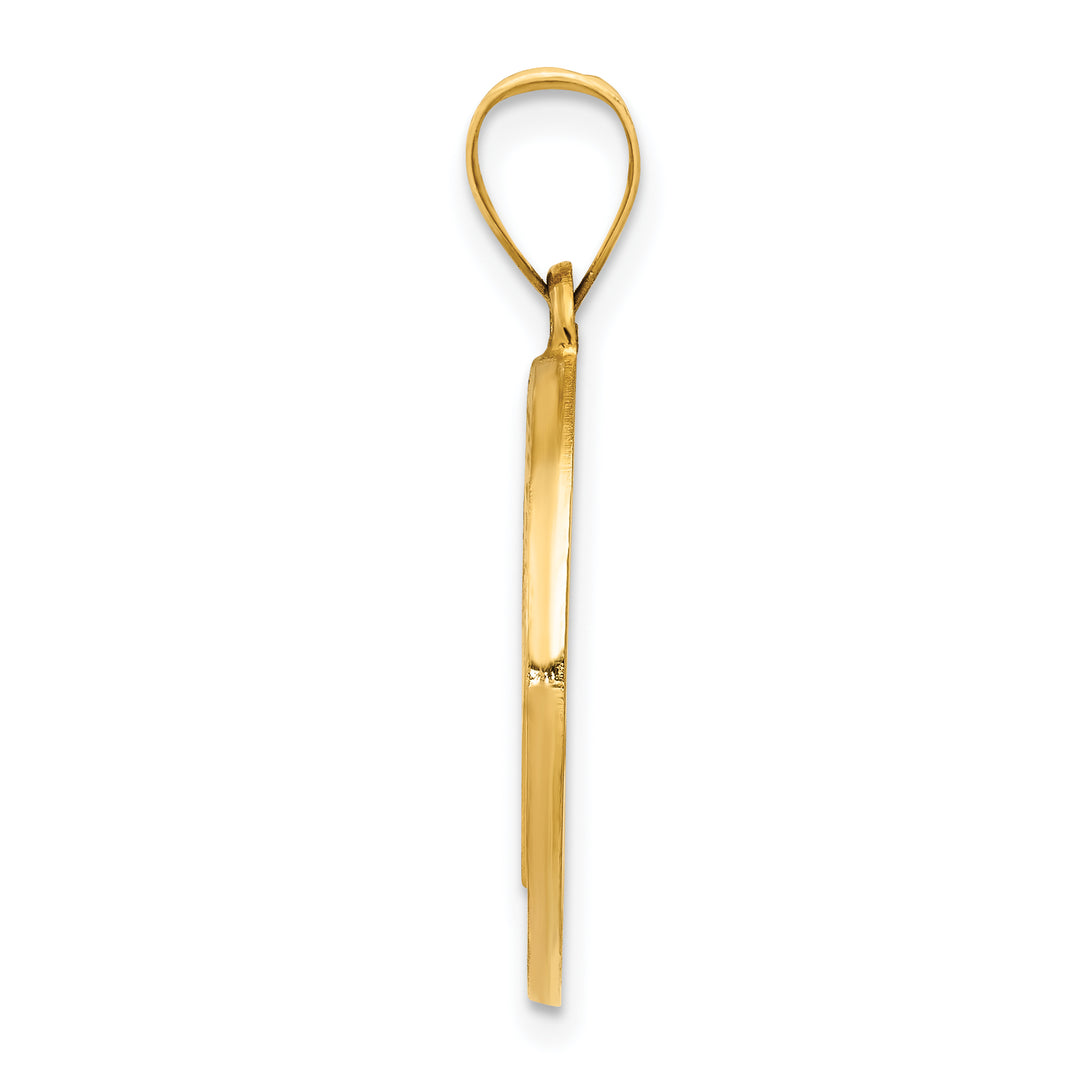 14k Polished and Satin St Benedict Hollow Medal Pendant