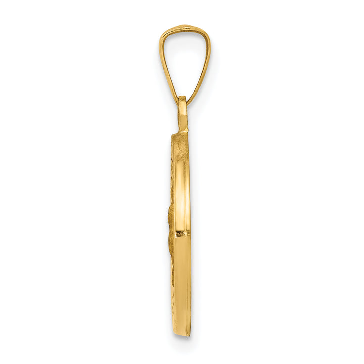 14k Polished and Satin Our Lady Guadalupe Medal Hollow Pendant