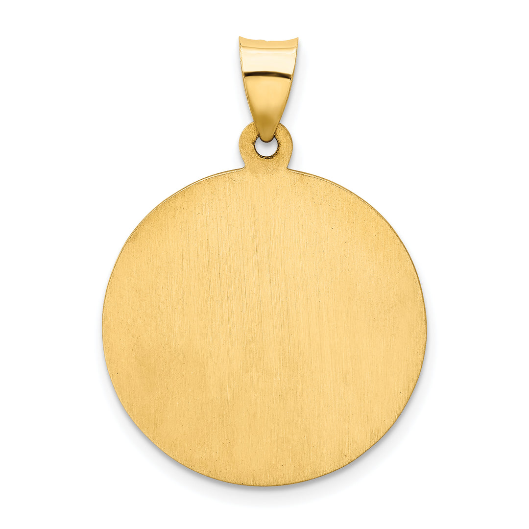14k Polished/Satin Our Lady of Guadalupe Medal Hollow Pendant