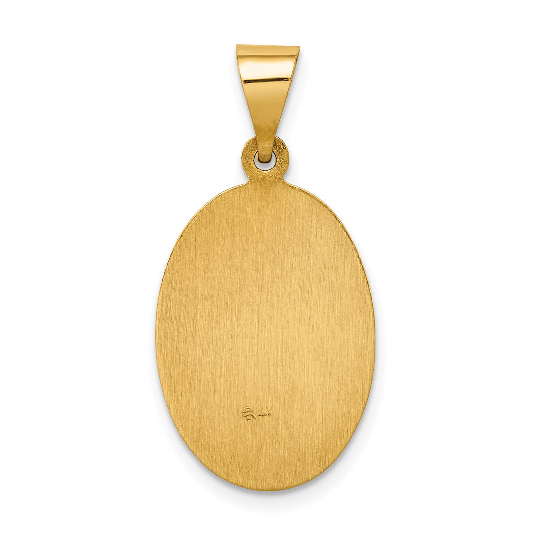 14k Polished and Satin Our Lady Guadalupe Medal Hollow Pendant