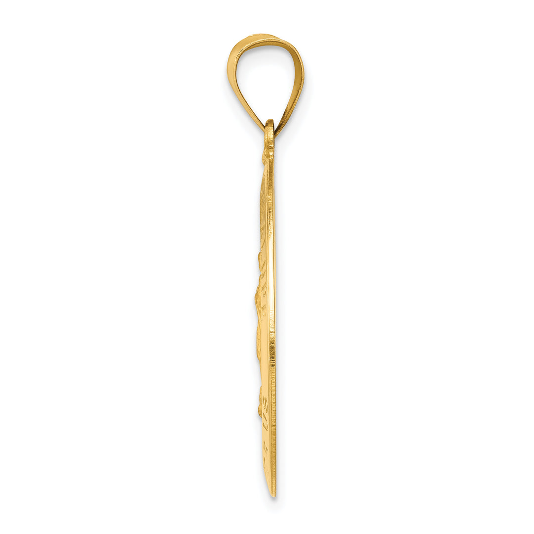 14k Polished and Satin Our Lady Guadalupe Medal Hollow Pendant