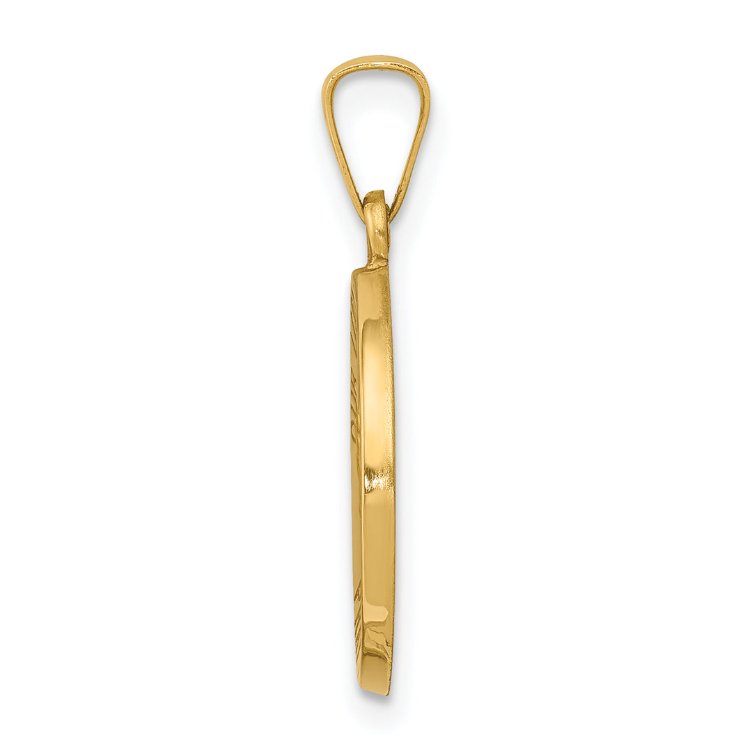 14k Polished and Satin Our Lady Fatima Medal Hollow Pendant