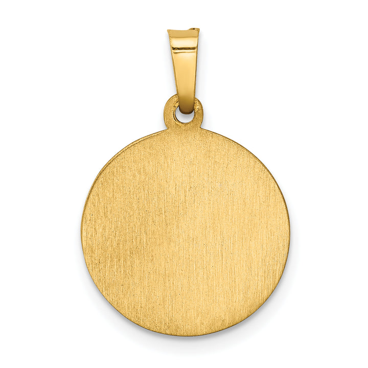 14k Polished and Satin Our Lady Fatima Medal Hollow Pendant