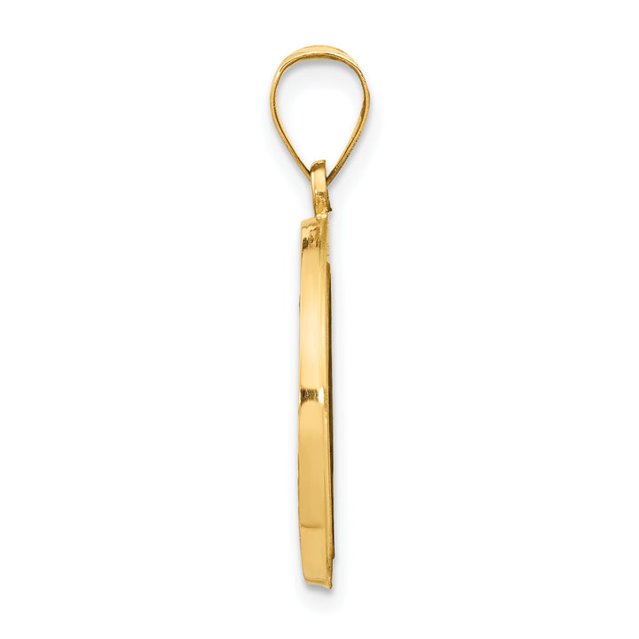 14k Polished and Satin Miraculous Medal Hollow Pendant