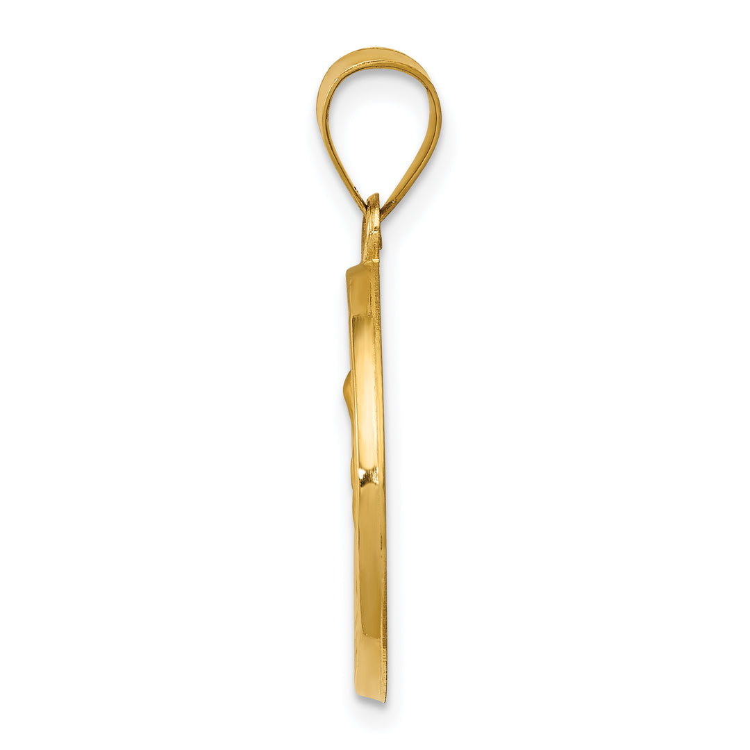 14k Polished and Satin St. Anne Medal Hollow Pendant