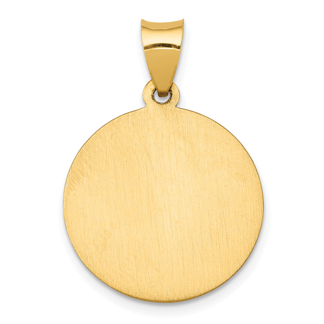 14k Polished and Satin St. Barbara Medal Hollow Pendant