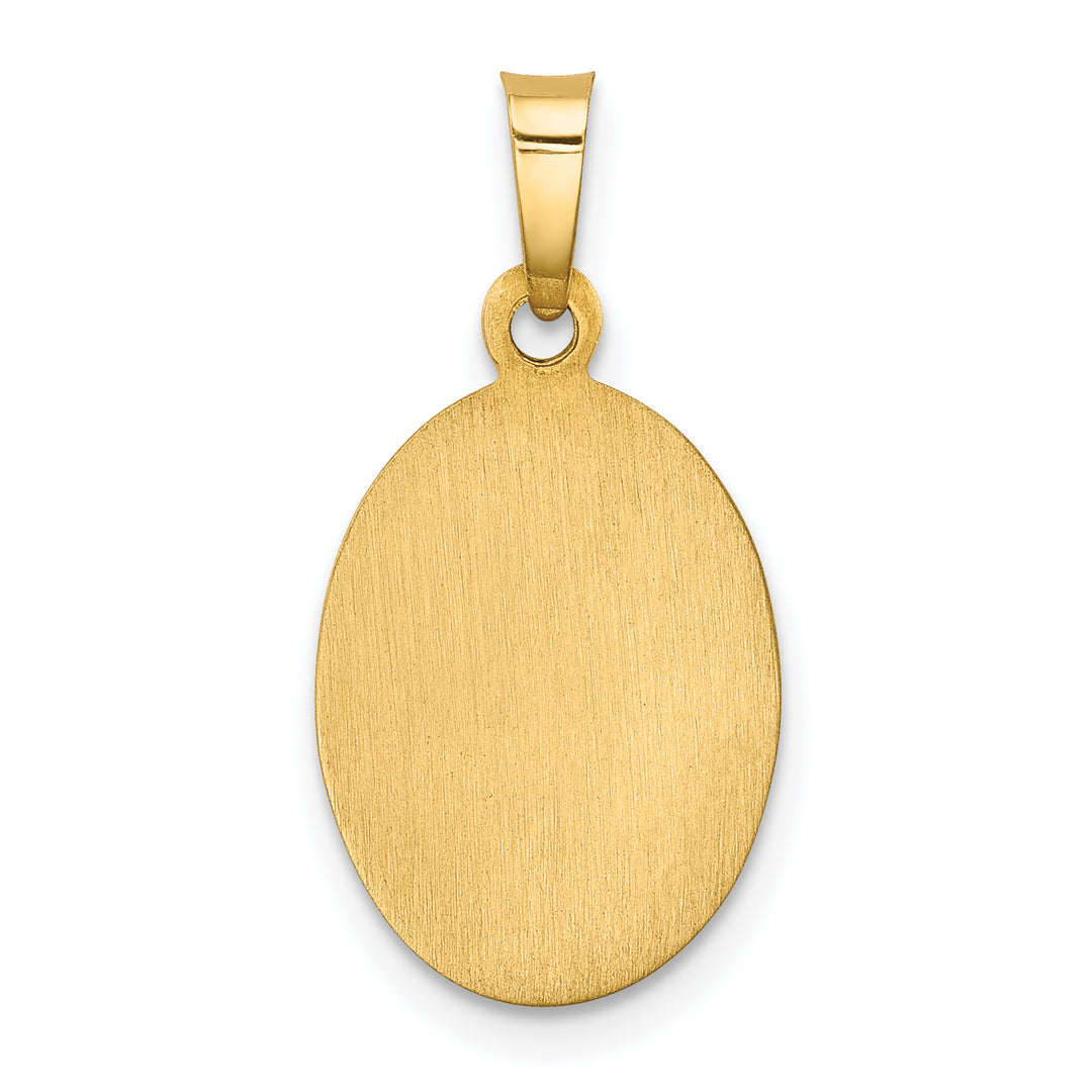 14k Polished and Satin St. Christopher Medal Hollow Pendant