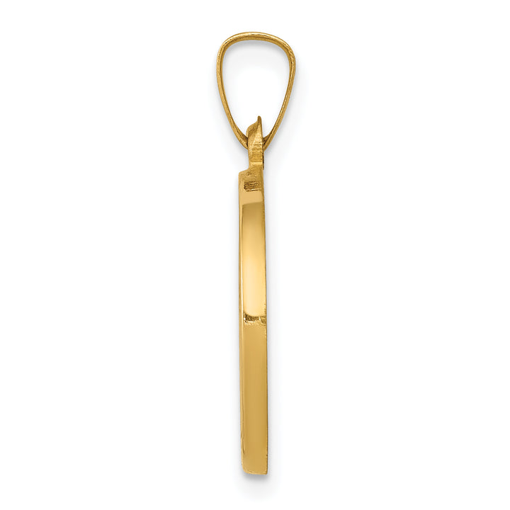 14k Polished and Satin St John Baptist Medal Hollow Pendant