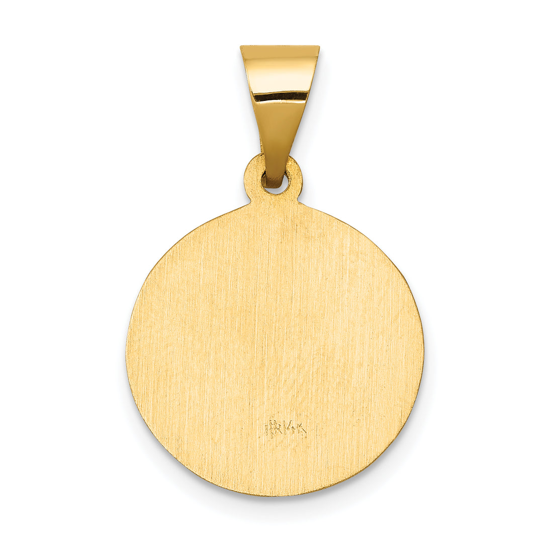 14k Polished and Satin St John Baptist Medal Hollow Pendant