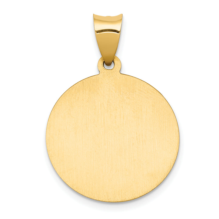 14k Polished and Satin St John Baptist Medal Hollow Pendant