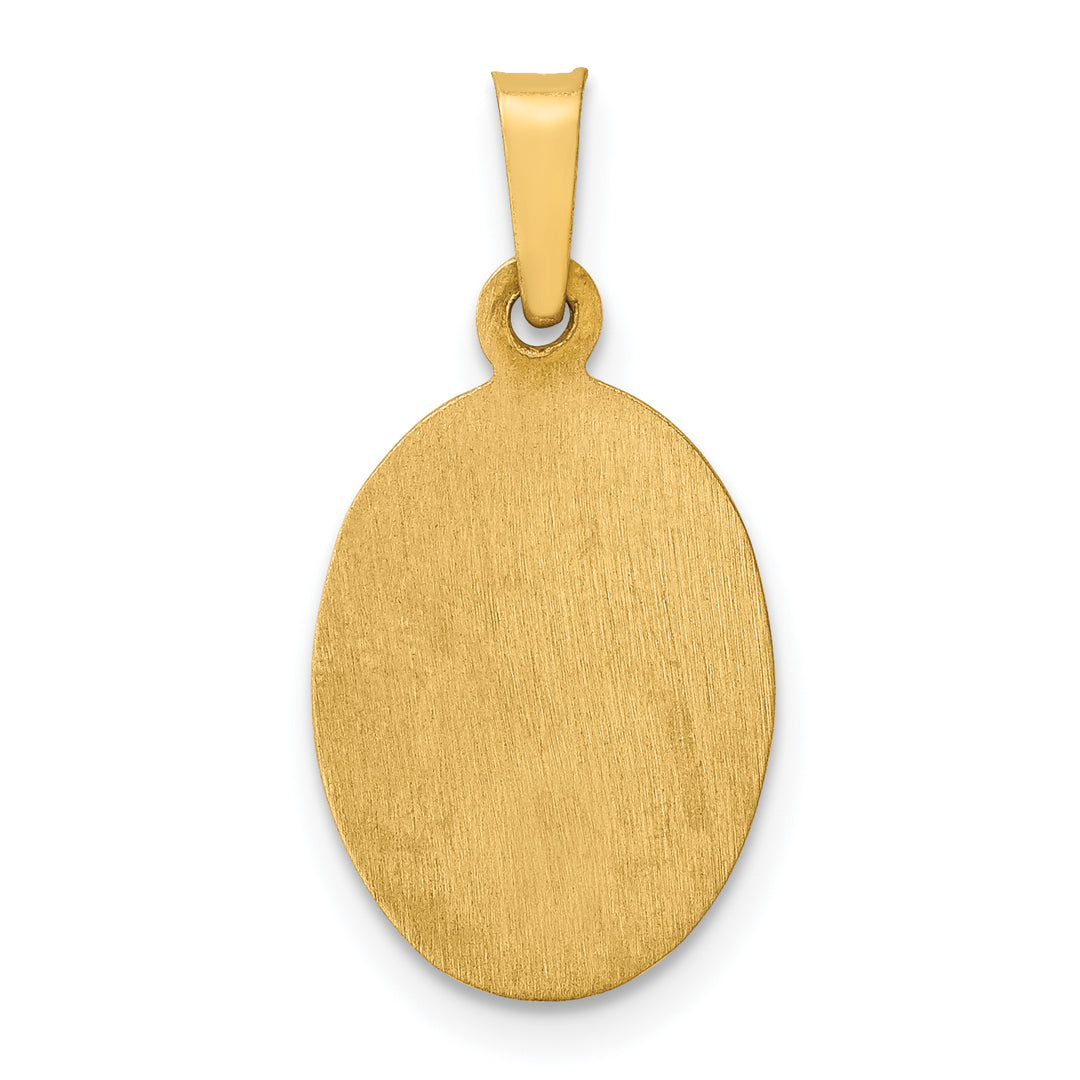 14k Polished and Satin St Jude Thaddeus Medal Hollow Pendant