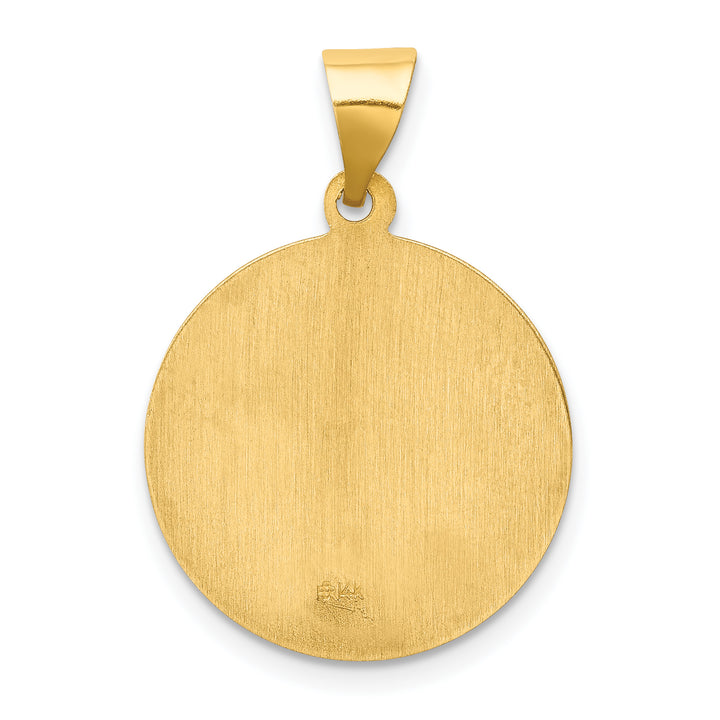 14k Polished and Satin St Lucy Medal Hollow Pendant