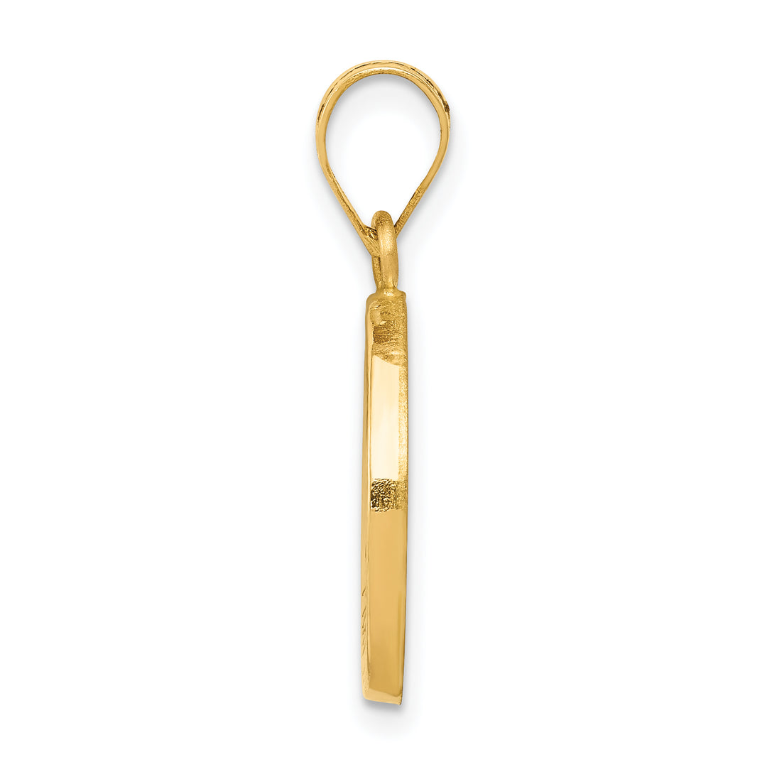 14k Polished and Satin St Matthew Medal Hollow Pendant