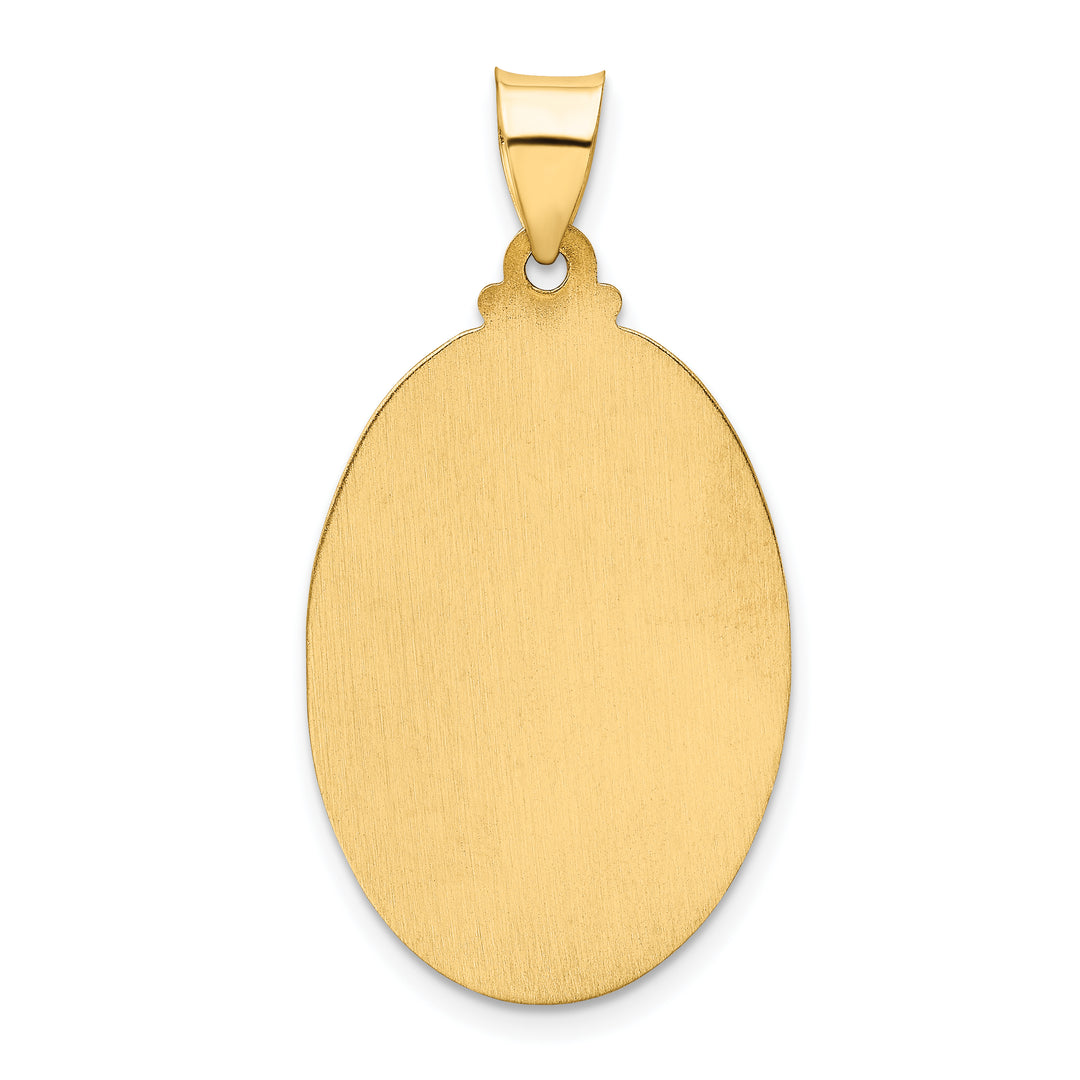 14k Polished and Satin St Christopher Medal Hollow Pendant