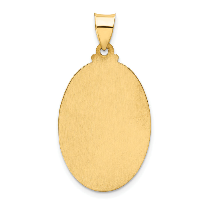 14k Polished and Satin St Christopher Medal Hollow Pendant