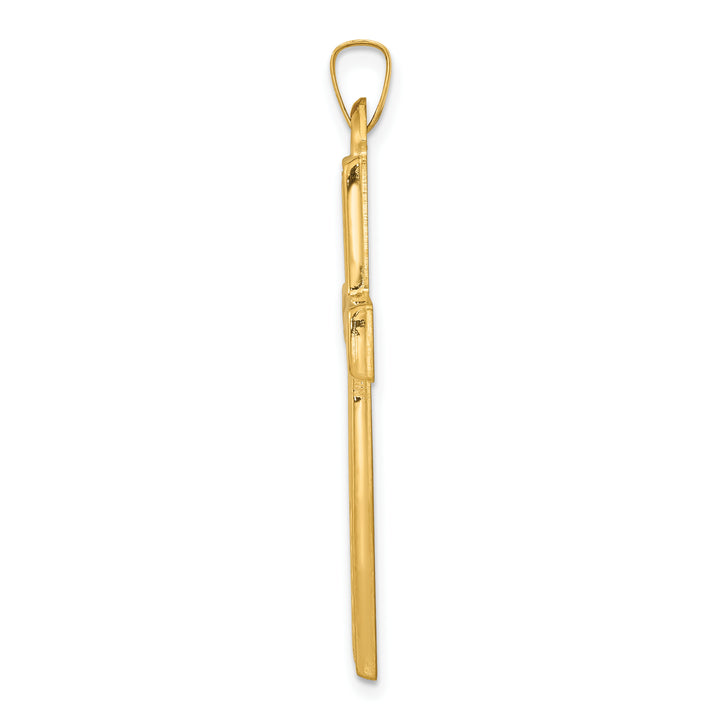 14k Brushed and Polished Latin Cross Pendant