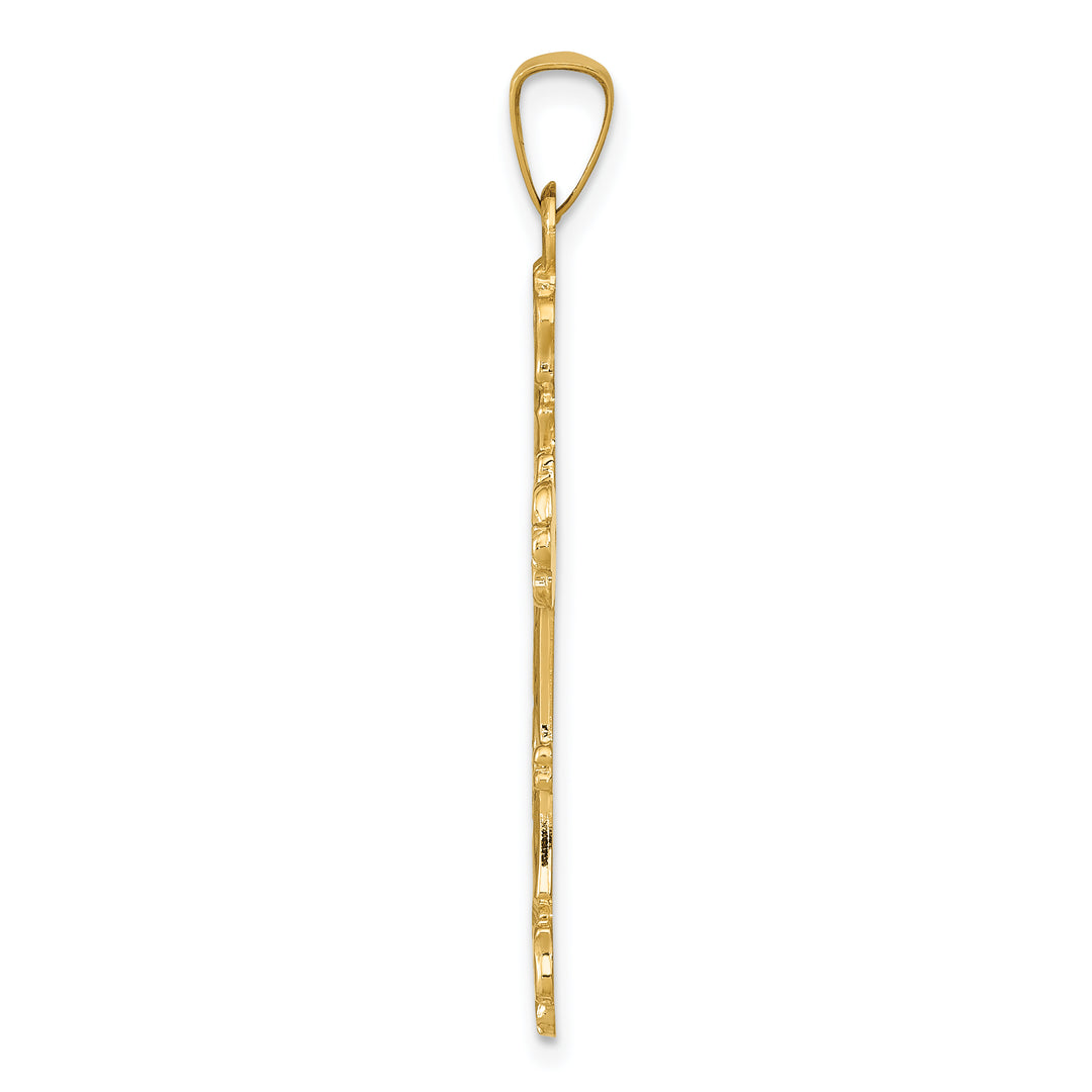 14k Polished Budded Cross Pendant