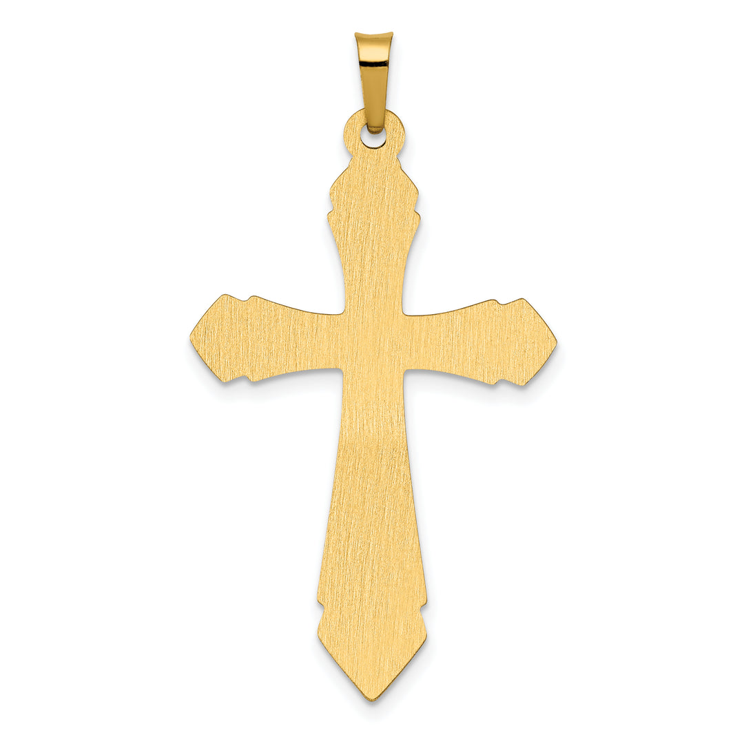 14k Polished and Satin Passion Cross Pendant
