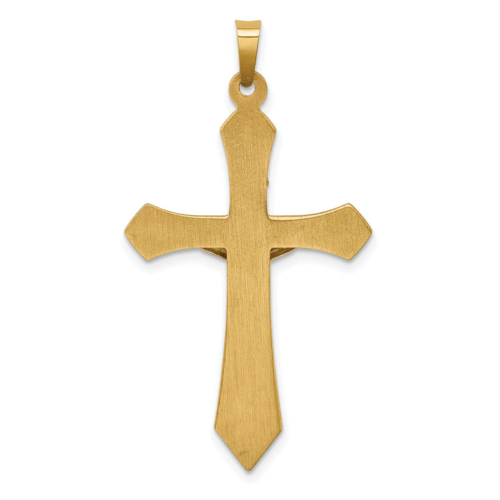 14k Two-tone Polished INRI Crucifix Pendant