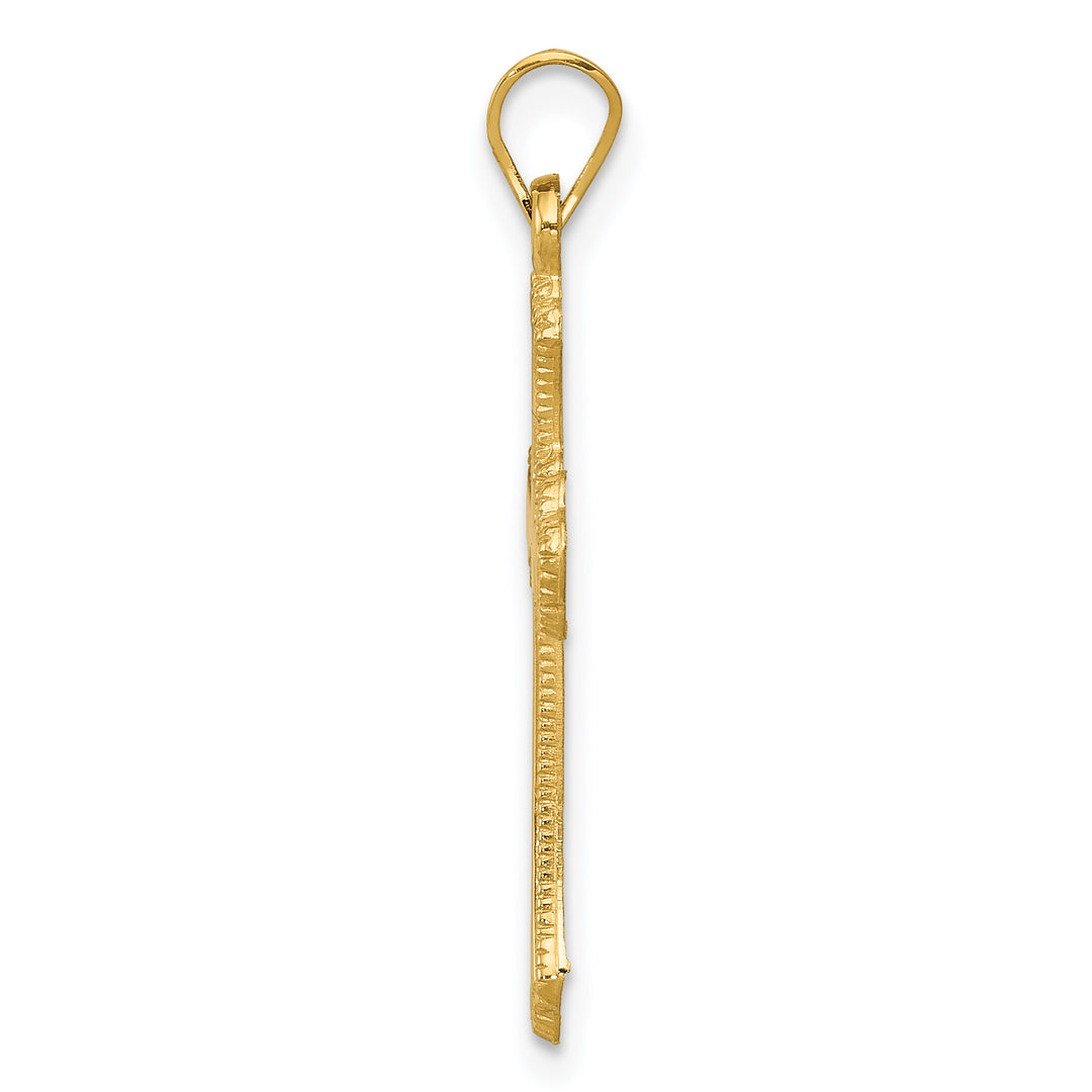 14k Budded Cross Pendant