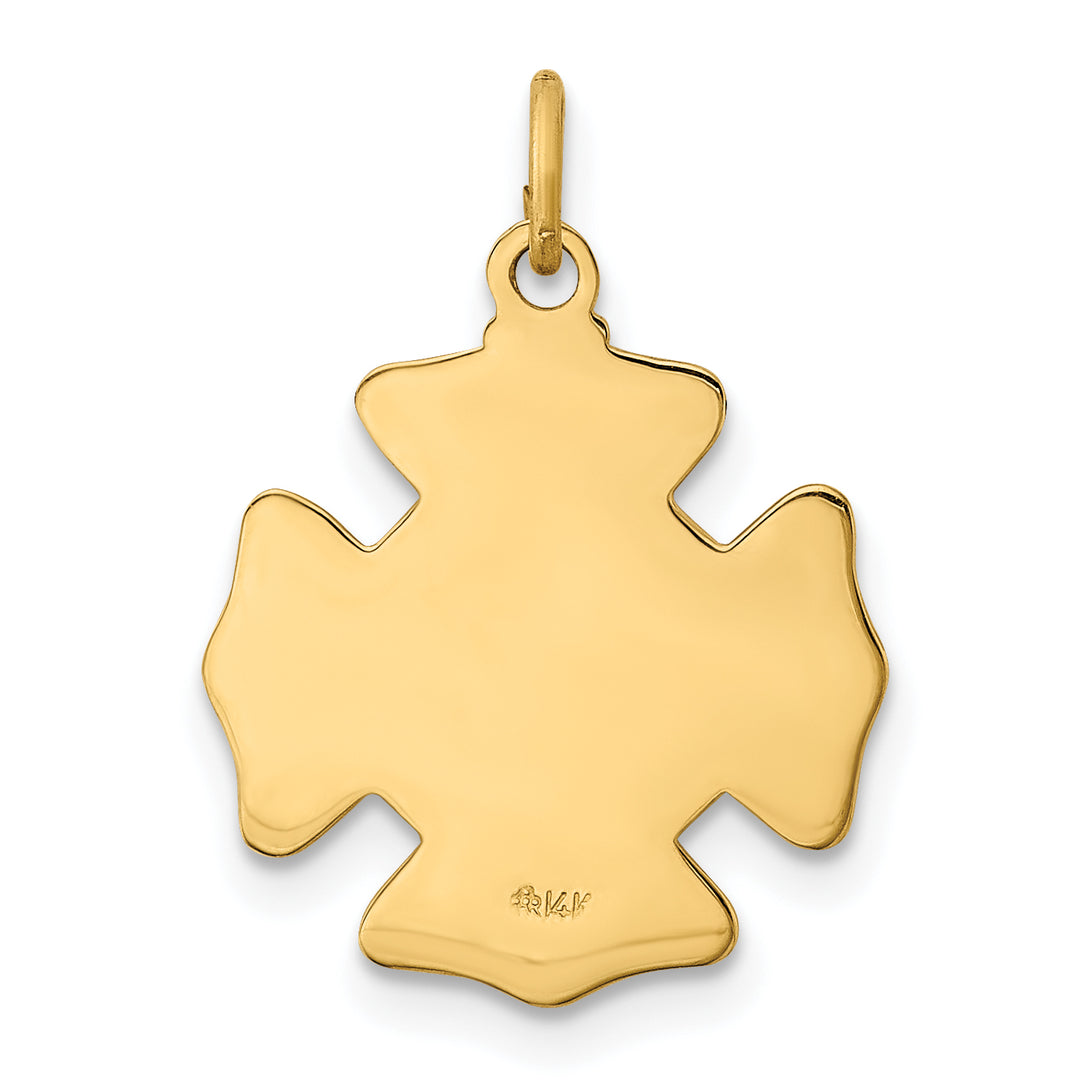 14k Solid Polished/Satin Small St. Florian Fire Dept. Badge Medal