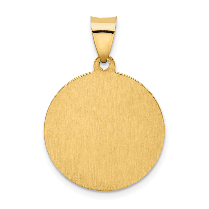 14k Hollow Polished/Satin Round Spanish San Miguel Medal