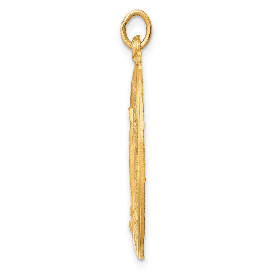 14k Solid Polished/Satin Medium Oval Miraculous Medal