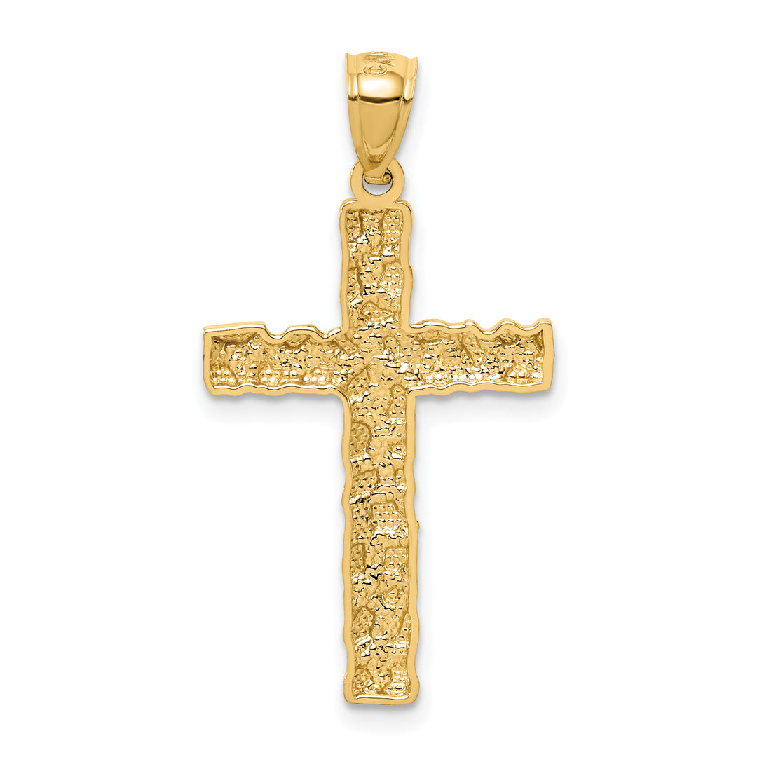 14K Nugget Cross Pendant