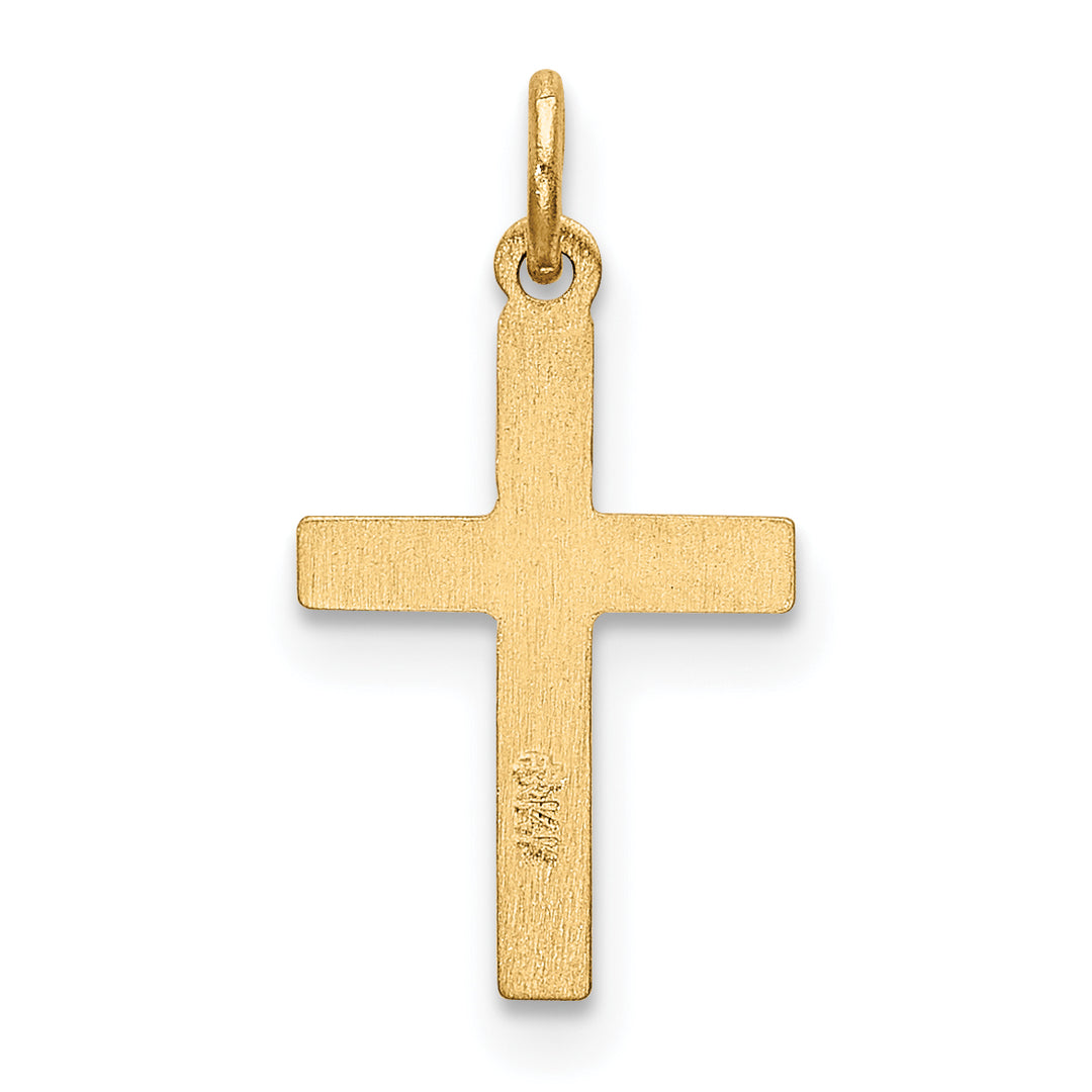 14k Heart Cross Charm