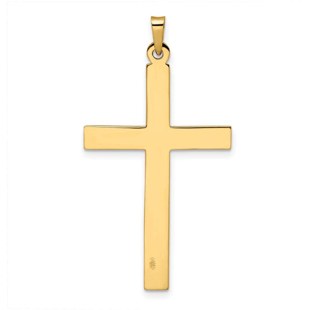 14k Polished Solid Cross Pendant