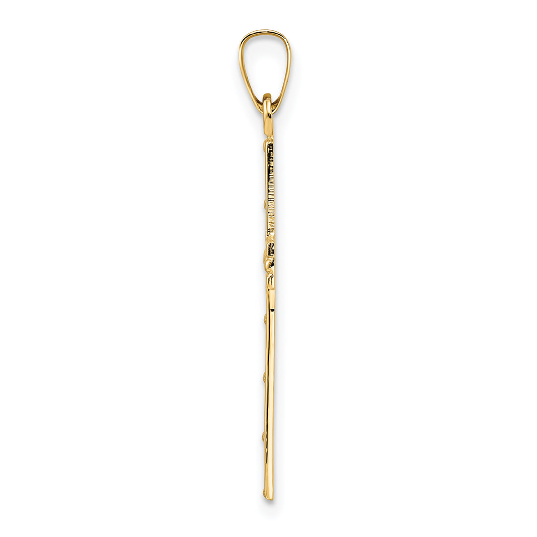 14k Polished Solid Cross Pendant