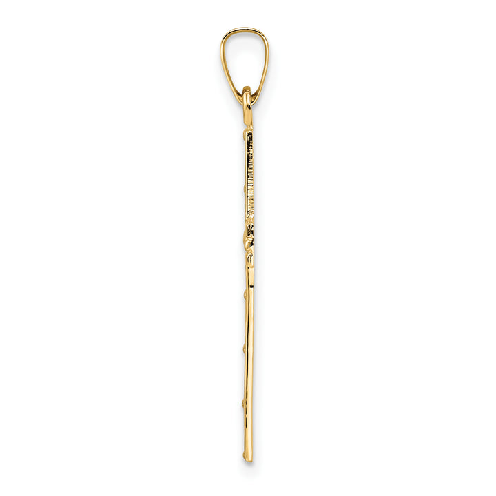 14k Polished Solid Cross Pendant