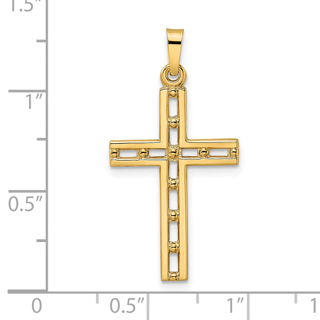 14k Polished Solid Cross Pendant