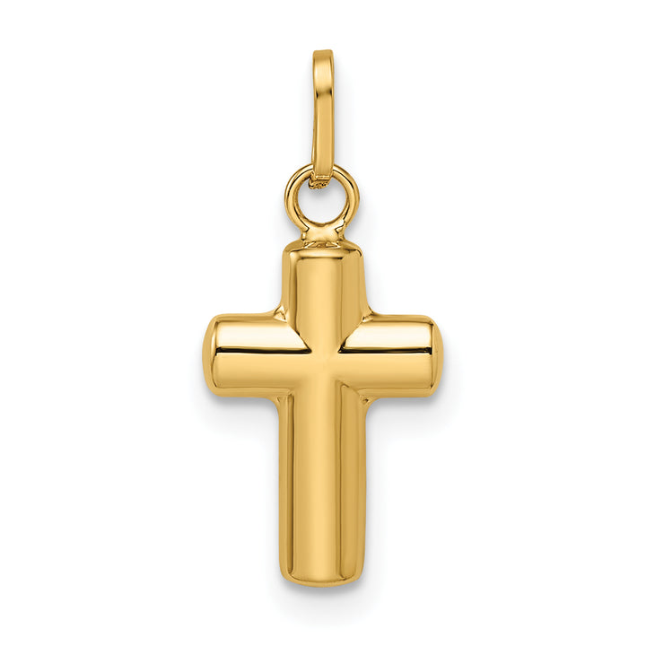 14k Polished Puffed Cross Pendant