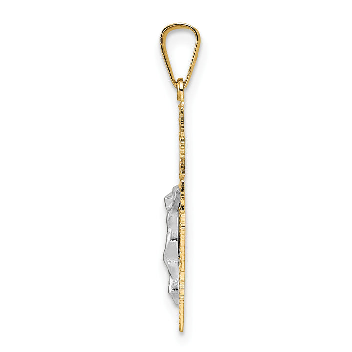 14k Two-tone Solid Crucifix Pendant