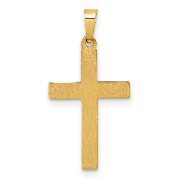 14k Polished And Textured Cross Pendant